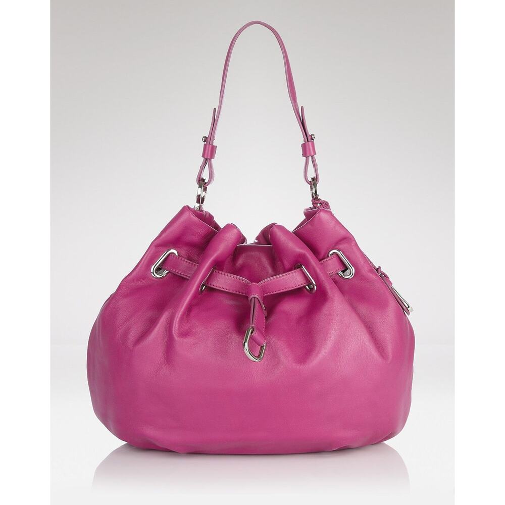 Cole Haan Pink Leather Drawstring Bag